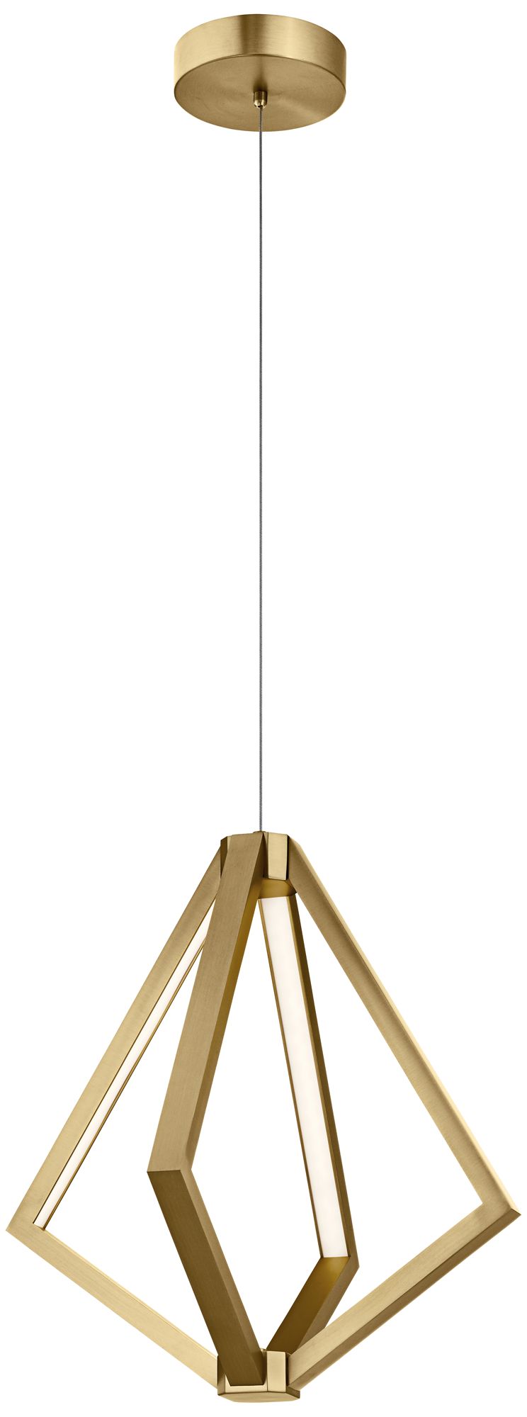 Elan Everest 19 3/4" Champagne Gold Geometric 4-Light LED Pendant