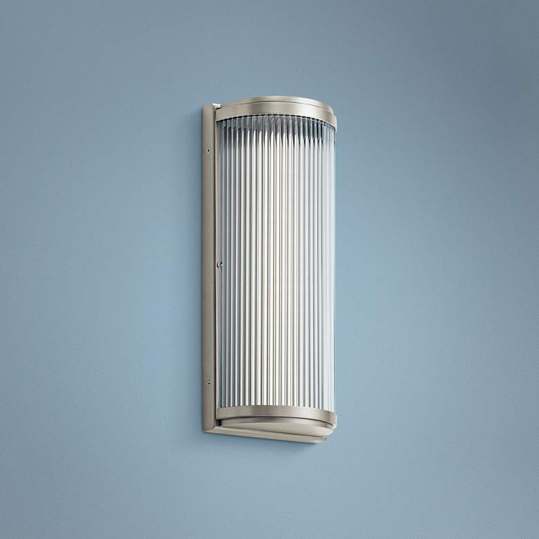 Image 1 Elan Filter 13 3/4" High Brushed Nickel LED Wall Sconce