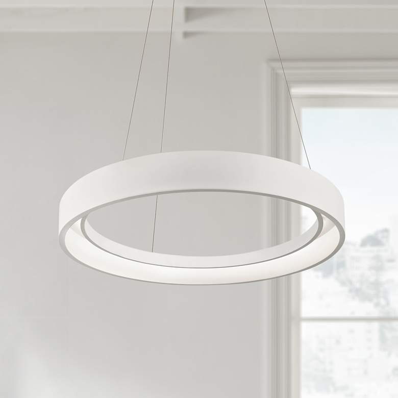 Image 1 Elan Fornello 23 1/2 inch Wide Dimmable LED White Ring Pendant Light