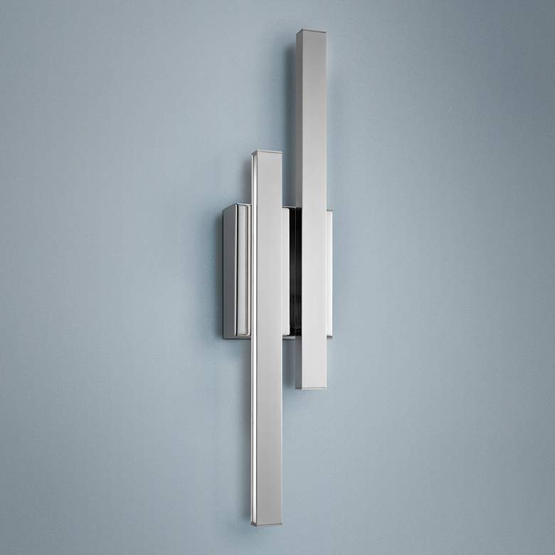 Image 1 Elan Idril Chrome 22 1/4" High 2-Light LED Wall Sconce