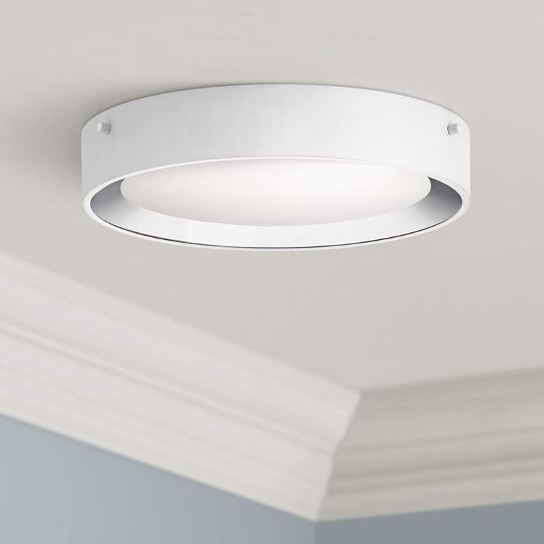 Image 1 Elan Incus 11 3/4" Wide White and Chrome LED Ceiling Light
