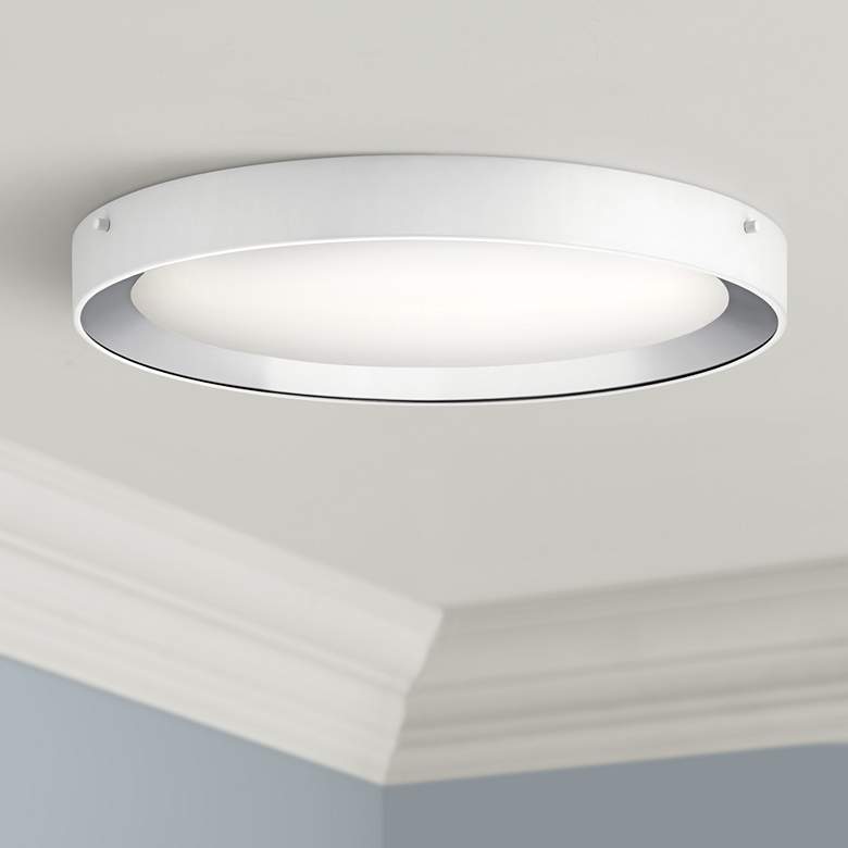Image 1 Elan Incus 19 3/4" Wide White and Chrome LED Ceiling Light