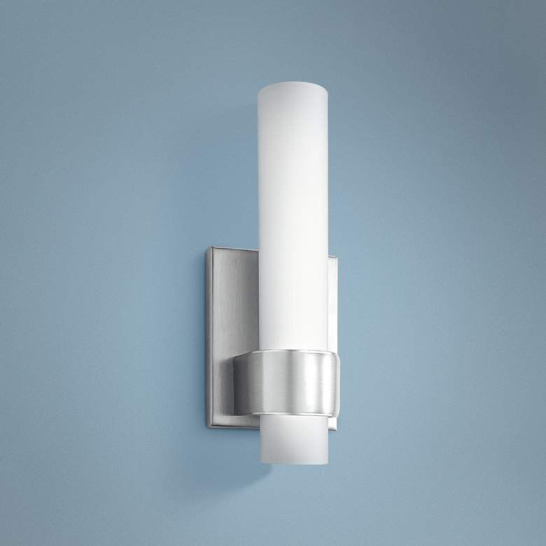 Image 1 Elan Izza™ 13"H Brushed Nickel LED Wall Sconce