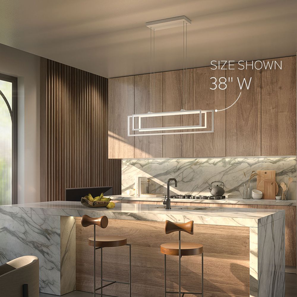 elan Jestin White Linear Chandelier