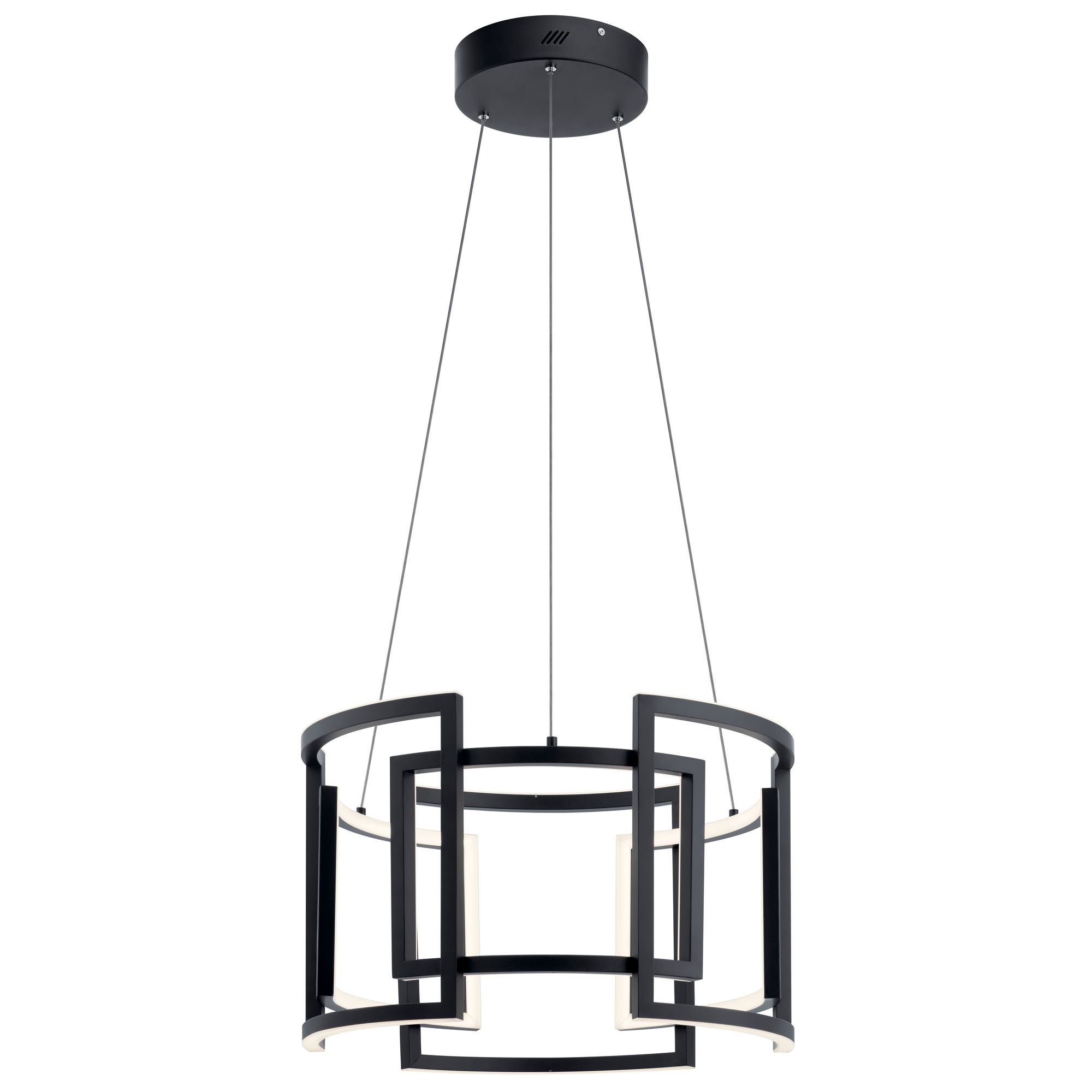 Image 3 Elan Kevins 23 1/2" Wide Black Open Drum Modern LED Pendant Light more views