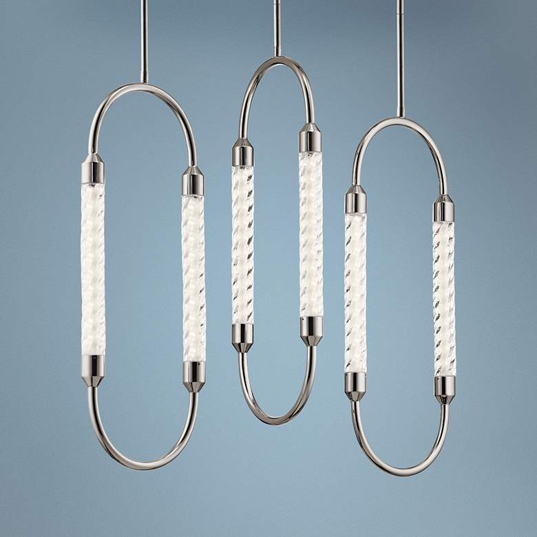 Image 1 Elan Kiaan 31 1/2"W Polished Nickel LED Multi Light Pendant