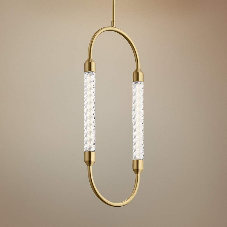 Image 1 Elan Kiaan 9 1/4 inch Wide Champagne Gold LED Mini Pendant