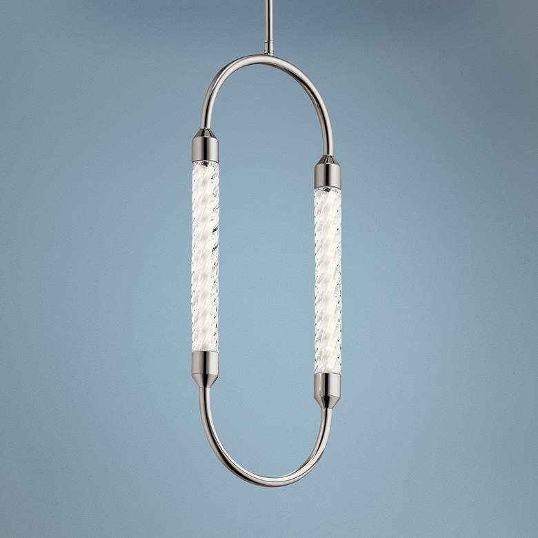 Image 1 Elan Kiaan 9 1/4" Wide Polished Nickel LED Mini Pendant