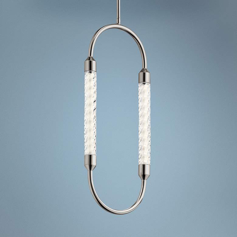 Image 1 Elan Kiaan 9 1/4 inch Wide Polished Nickel LED Mini Pendant