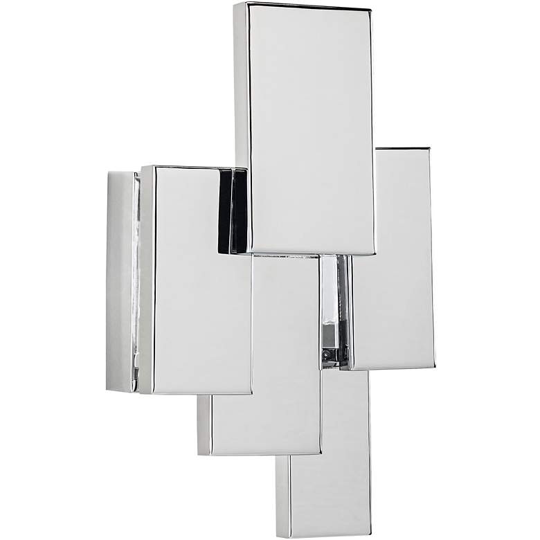 Image 1 Elan Kinslee 13 inchH LED Chrome Frosted Acrylic Wall Sconce