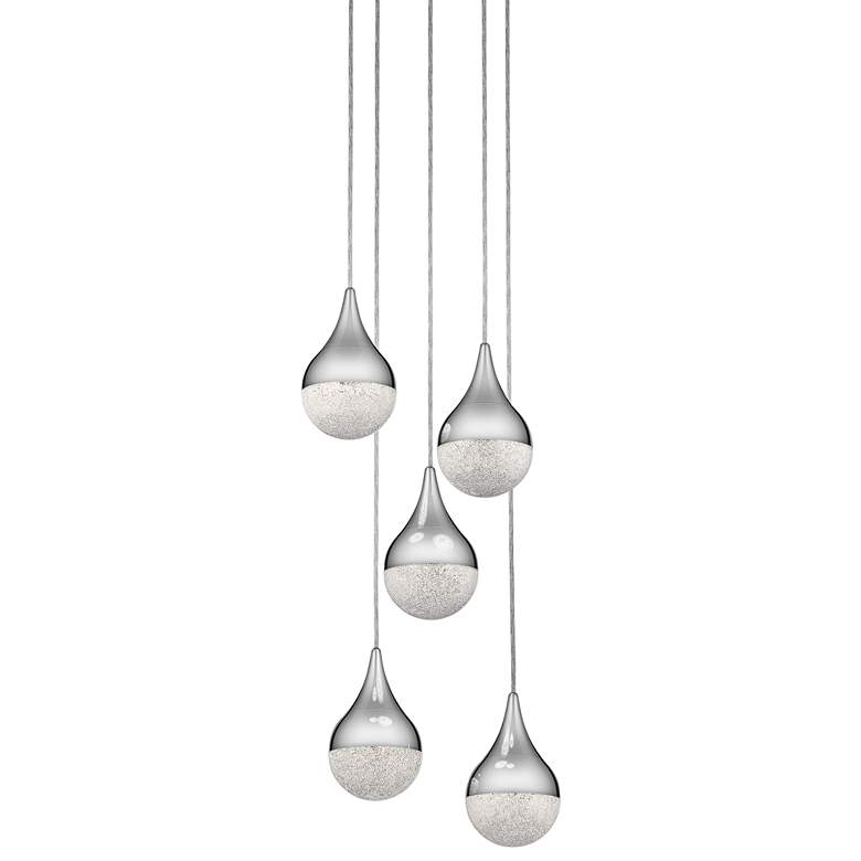 Image 1 Elan Kiss 13 3/4 inch Wide Chrome LED Multi Light Pendant