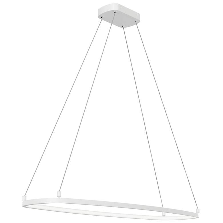 Image 1 elan Koloa 15" Wide White Finish Modern LED Oval Ring Chandelier