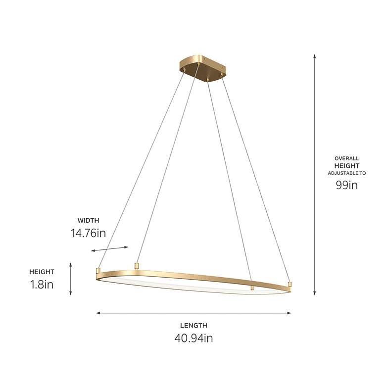 Image 5 elan Koloa Champagne Gold LED Ring Chandelier more views