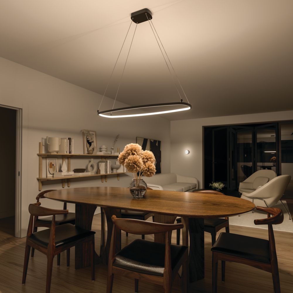 elan Koloa Matte Black LED Ring Chandelier