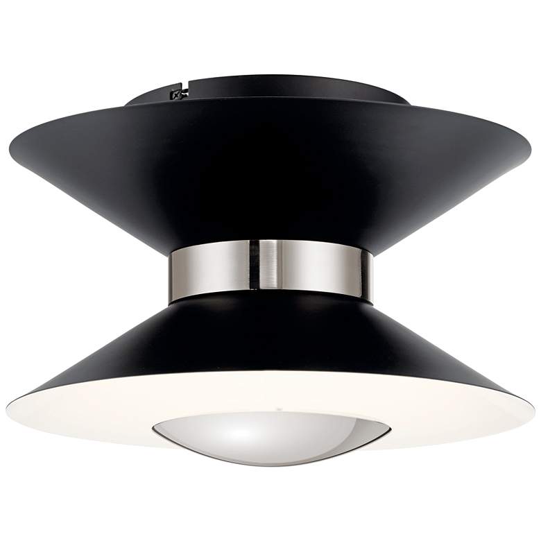 Image 1 Elan Kordan 14" Wide Matte Black LED Ceiling Light