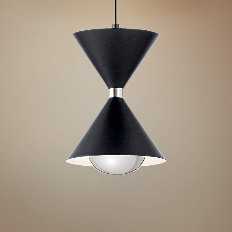 Image 1 Elan Kordan 6 1/2" Wide Matte Black LED Mini Pendant