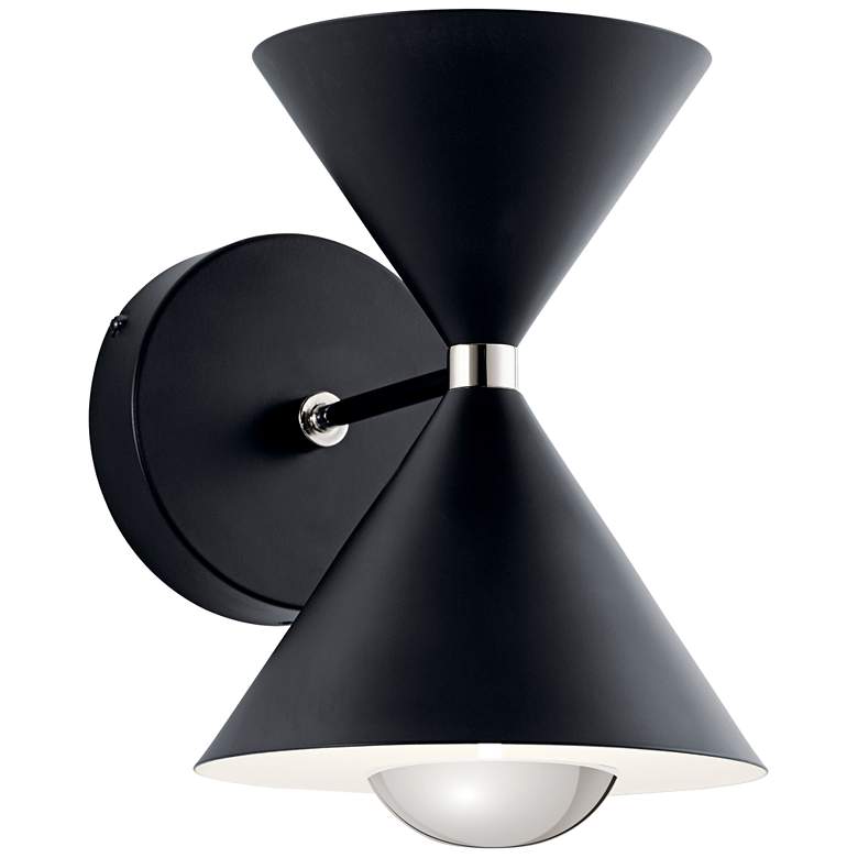 Image 1 Elan Kordan 9 3/4" High Matte Black LED Wall Sconce