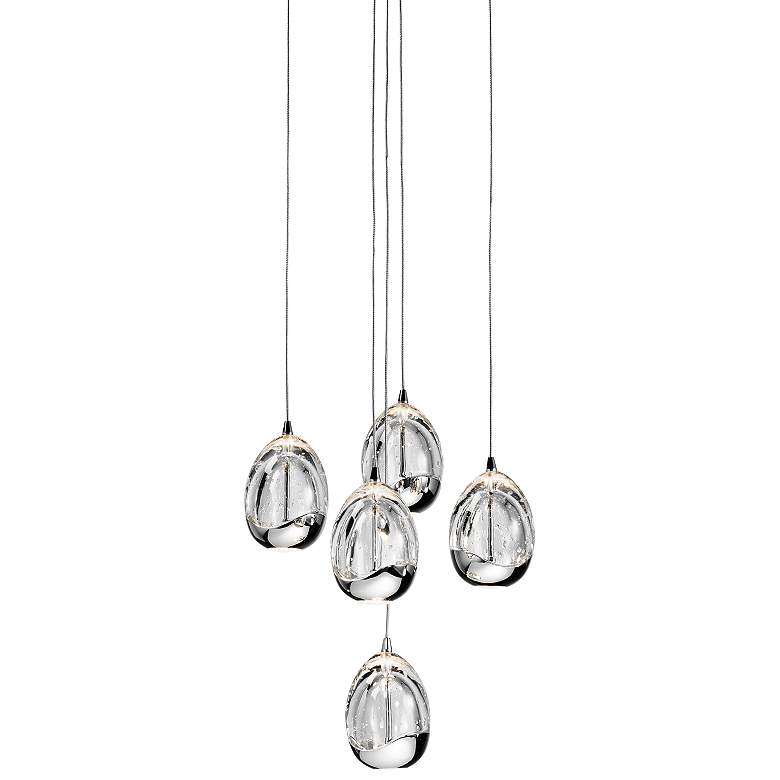 Image 1 Elan Lavinia 12 1/2 inch Wide Chrome Cluster Pendant