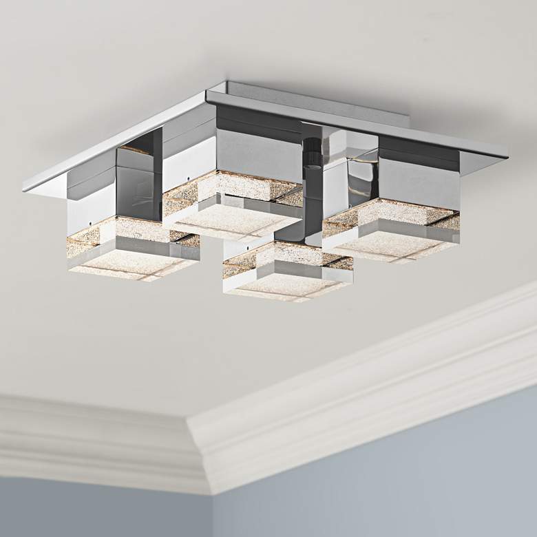 Image 1 Elan Lighting Gorve 12" Wide Modern Chrome LED Ceiling Light