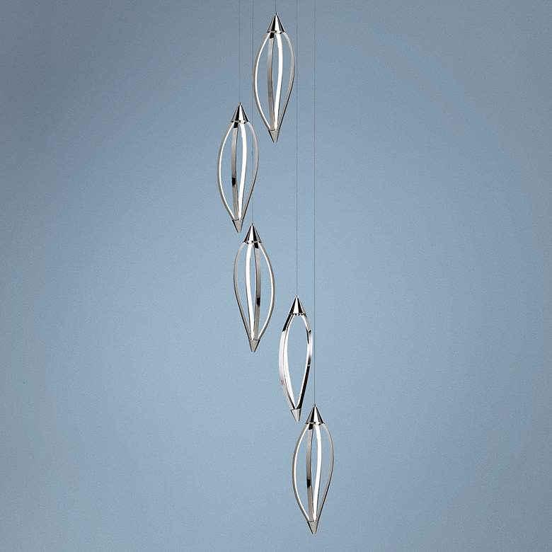 Image 1 Elan Meridian 21 3/4" Wide Chrome Head Cluster Pendant