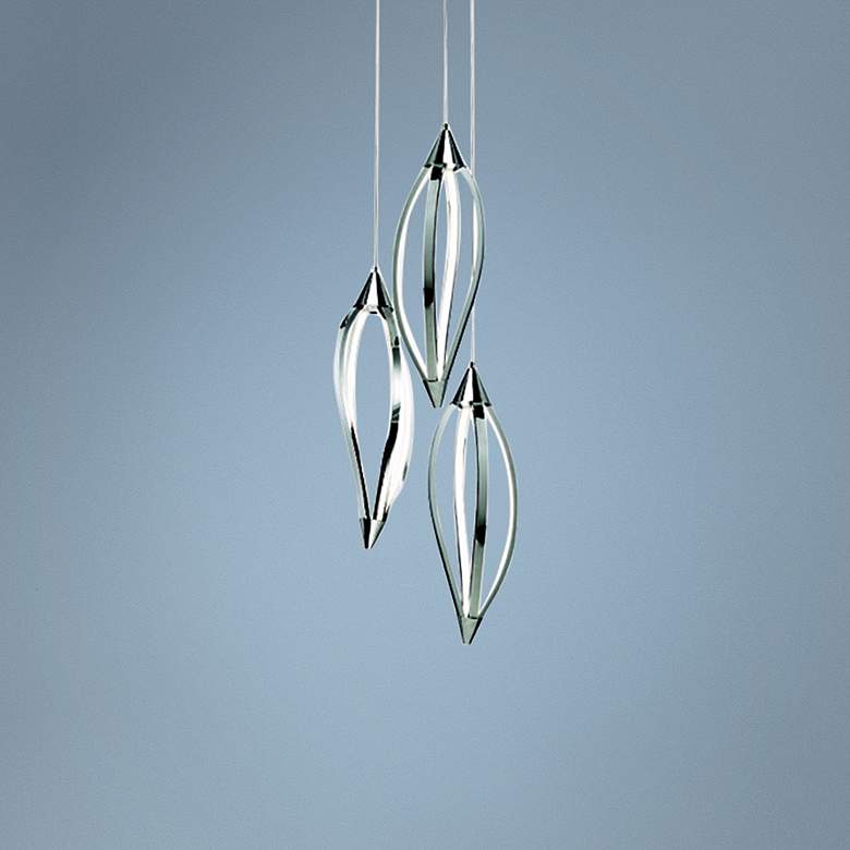 Image 1 Elan Meridian 28 3/4 inch Wide Chrome Head Cluster Pendant