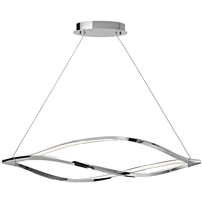 Image 2 Elan Meridian 53"W Chrome Kitchen Island Light Chandelier