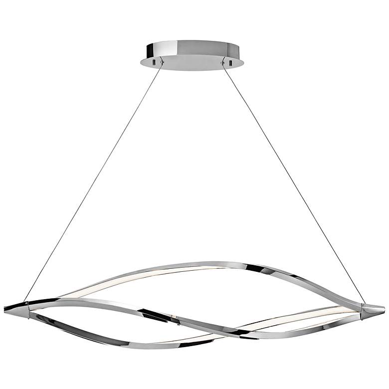 Image 2 Elan Meridian 53 inchW Chrome Kitchen Island Light Chandelier