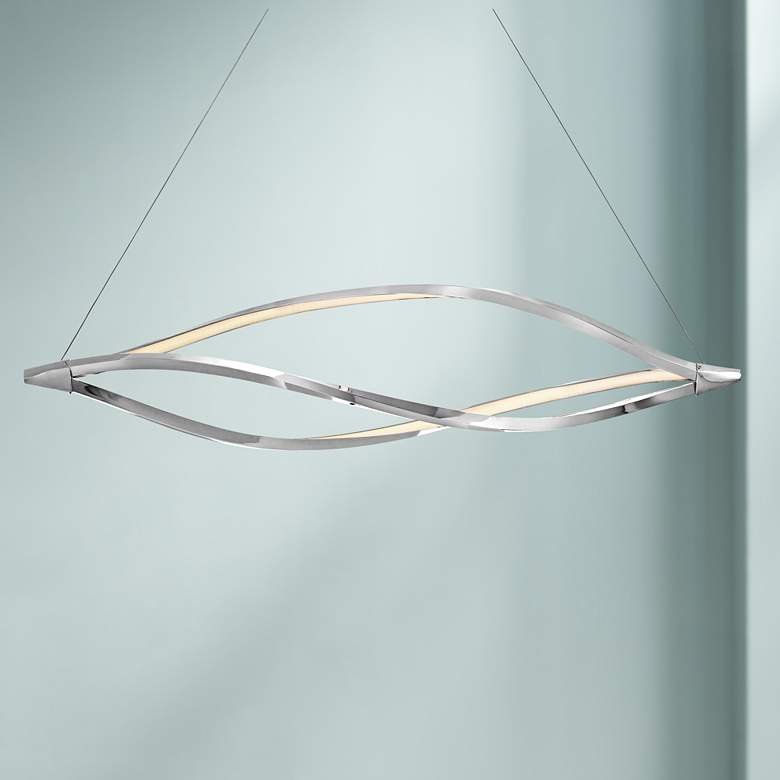 Image 1 Elan Meridian 53"W Chrome Kitchen Island Light Chandelier