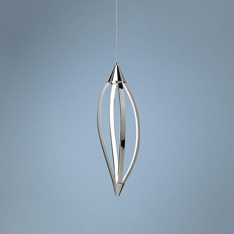 Image 1 Elan Meridian 7 3/4" Wide Chrome LED Mini Pendant