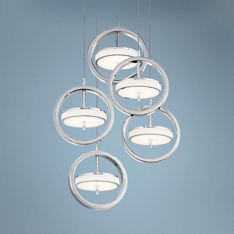 Image 1 Elan Metro 11 3/4"W Polished Nickel LED Multi Light Pendant