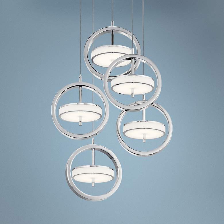 Image 1 Elan Metro 11 3/4 inchW Polished Nickel LED Multi Light Pendant