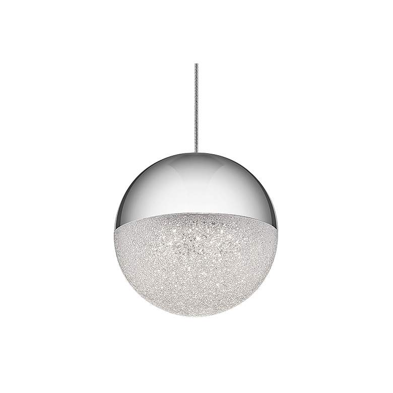 Image 1 Elan Moonlit 4 3/4 inch Wide Chrome LED Mini Pendant