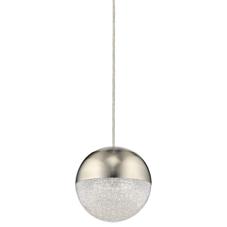 Image 1 Elan Moonlit 7 3/4 inch Wide Brushed Nickel LED Mini Pendant