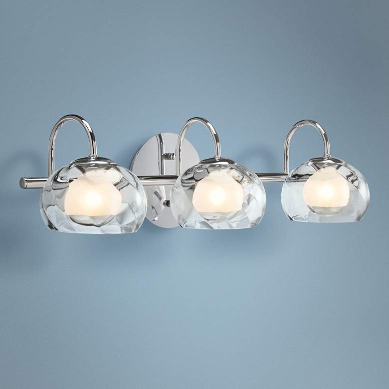 Image 1 Elan Niu 22 3/4" Wide Optic Glass Chrome Bath Light