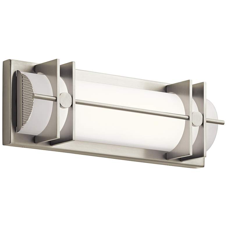 Image 1 Elan Nolan 16 inch Wide Brushed Nickel LED Bath Vanity Light