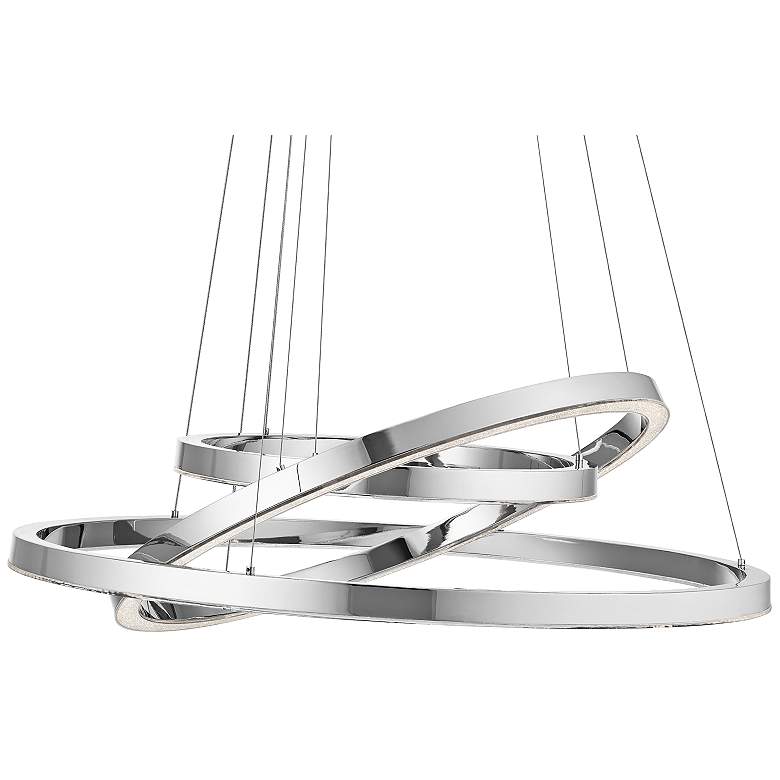 Image 2 Elan Opus 31 1/2 inch Wide Chrome 3-Ring LED Pendant Light