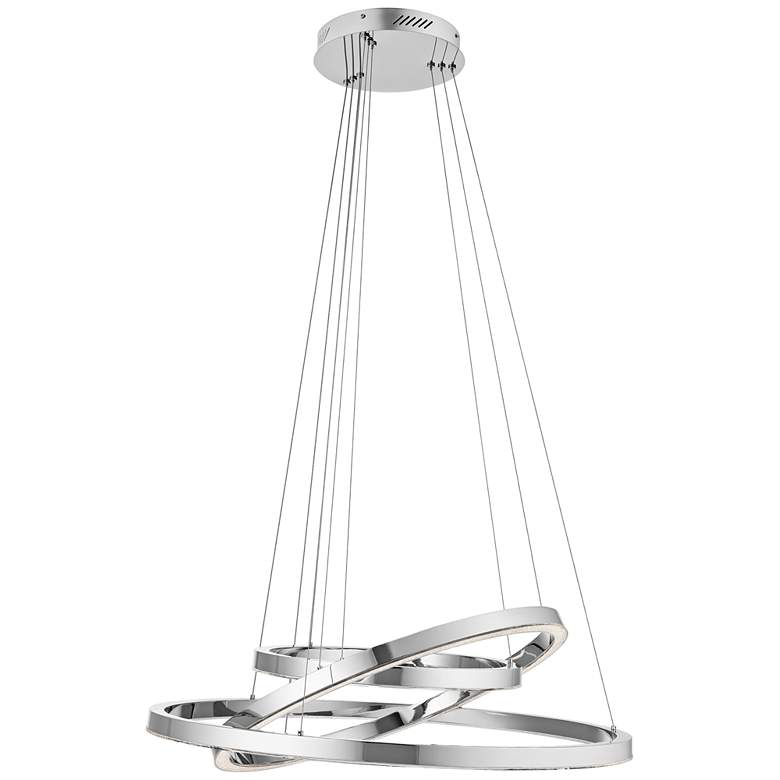 Image 3 Elan Opus 31 1/2" Wide Chrome 3-Ring LED Pendant Light more views
