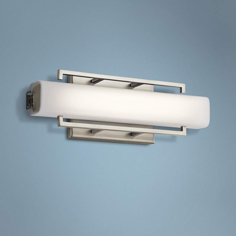 Image 1 Elan Perov Brushed Nickel 13 1/4 inch Wide LED Bath Light