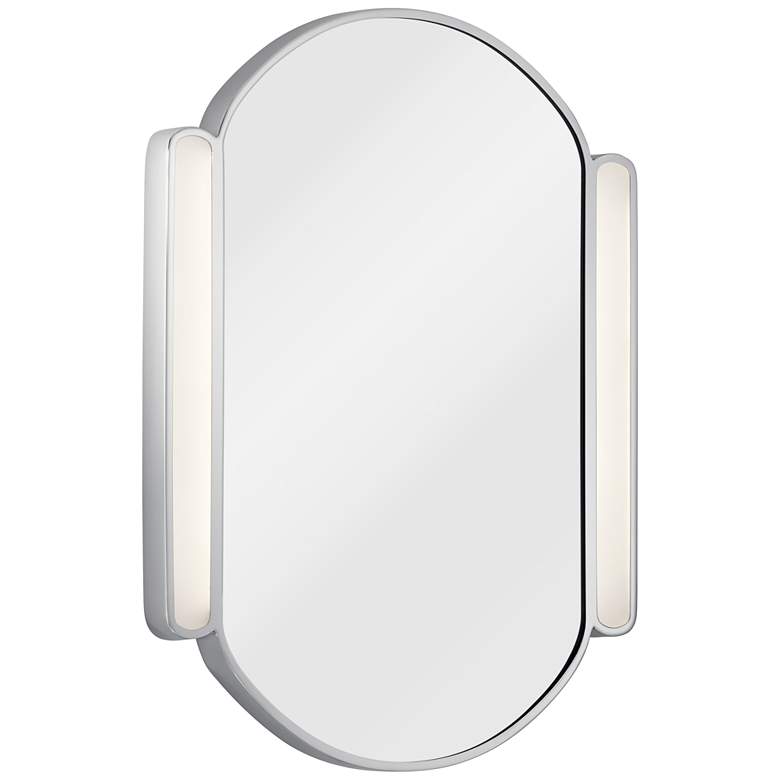 Image 1 Elan Phaelan Chrome 23 1/4 inch x 29 3/4 inch Oval LED Mirror