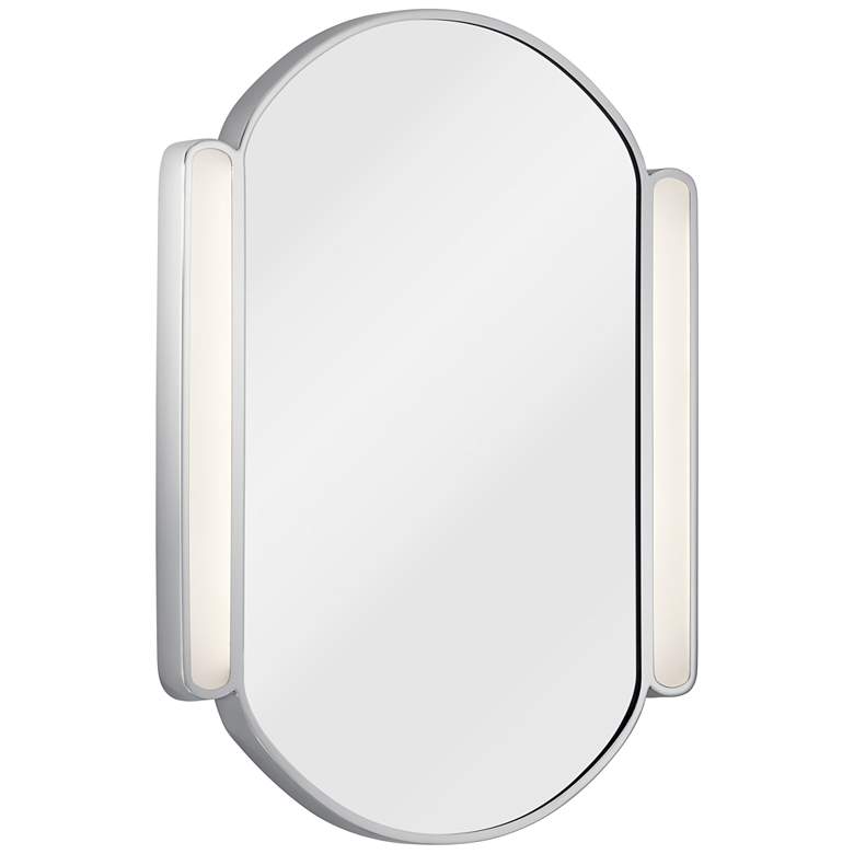 Image 1 Elan Phaelan Chrome 23 1/4" x 29 3/4" Oval LED Mirror