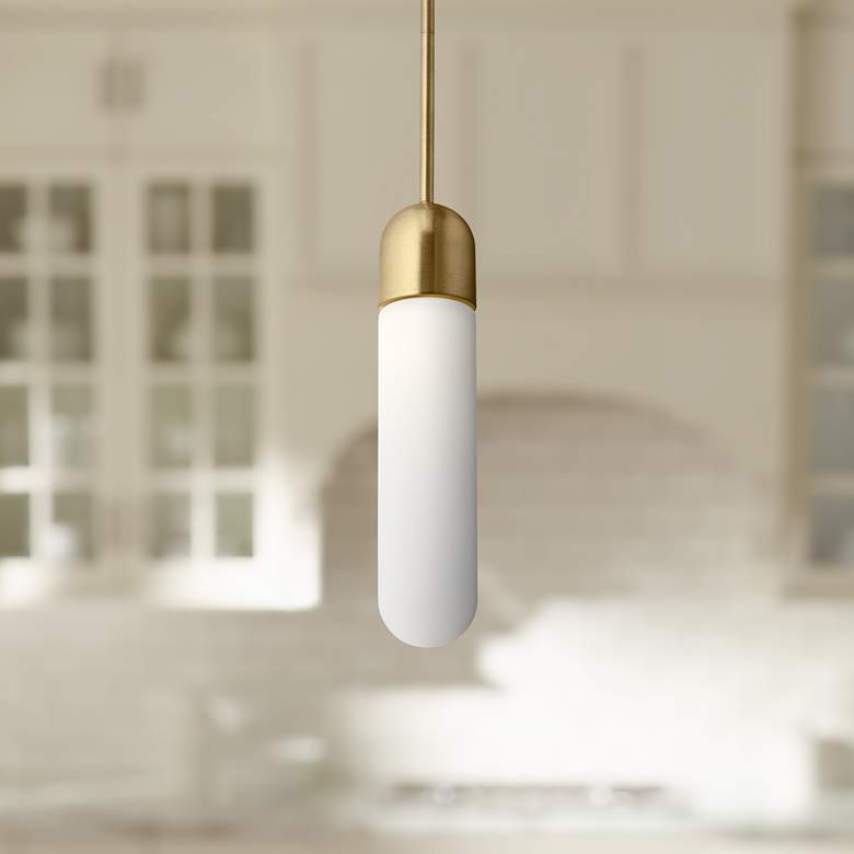 Image 1 Elan Pills 3 1/4" Wide Champagne Gold LED Mini Pendant
