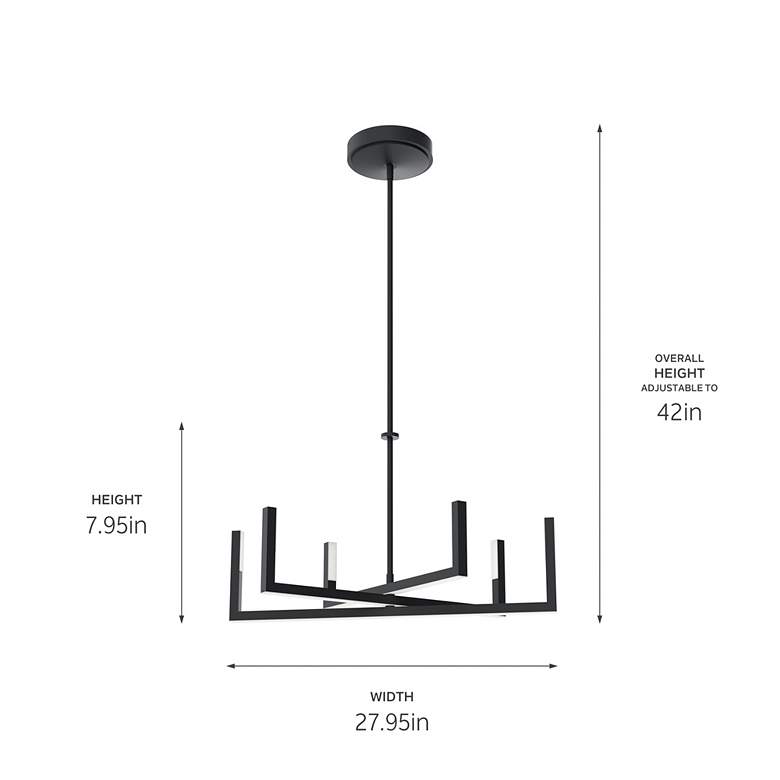 Image 7 elan Priam Matte Black LED Chandelier more views