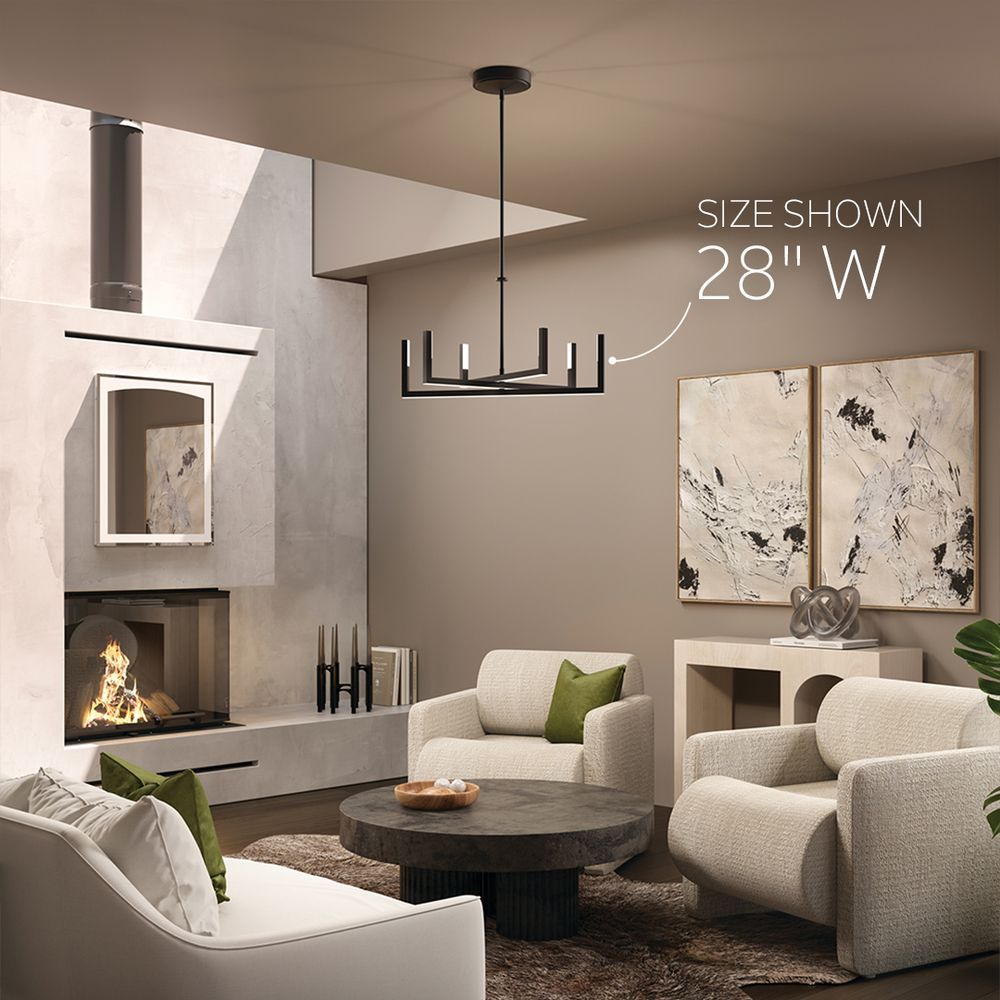 elan Priam Matte Black LED Chandelier