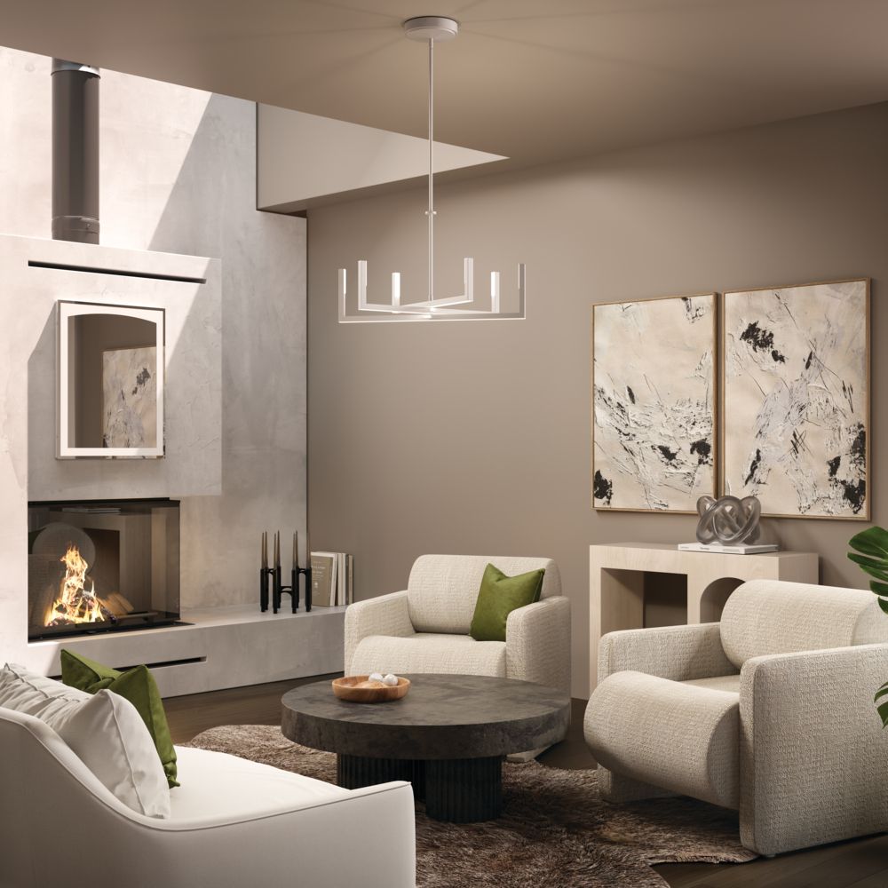 elan Priam White LED Chandelier