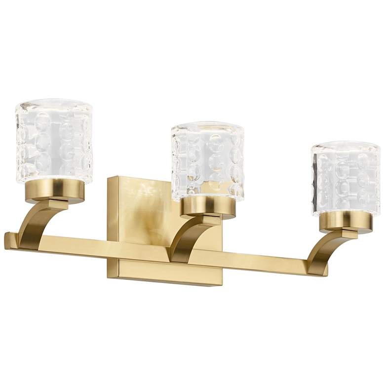 Image 2 Elan Rene 19 1/4 inch Wide Champagne Gold 3-Light LED Bath Light more views