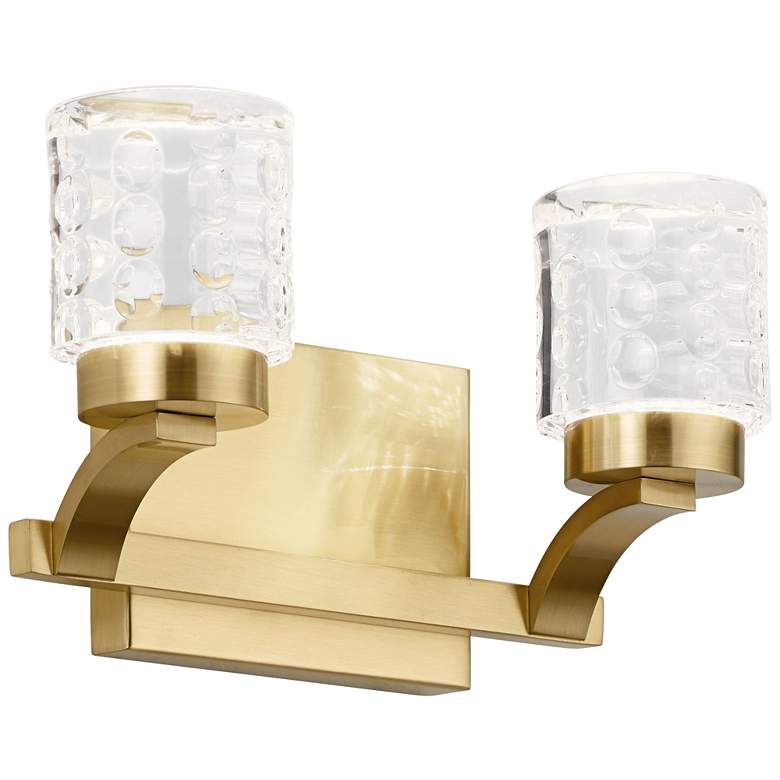 Image 2 Elan Rene 7 inch High Champagne Gold 2-Light LED Wall Sconce more views