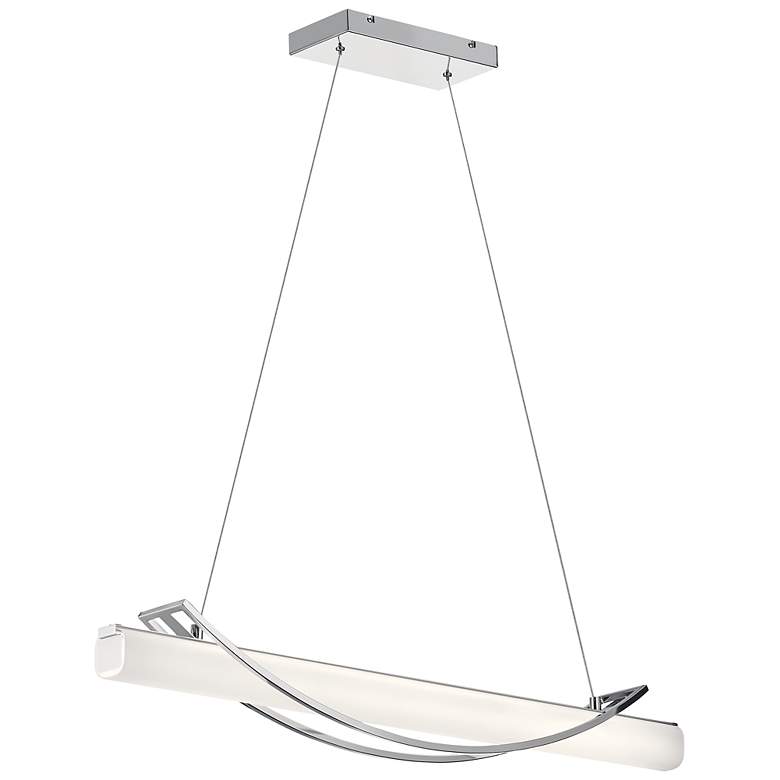 Image 2 Elan Rowan 36" Polished Nickel Modern LED Linear Island Pendant
