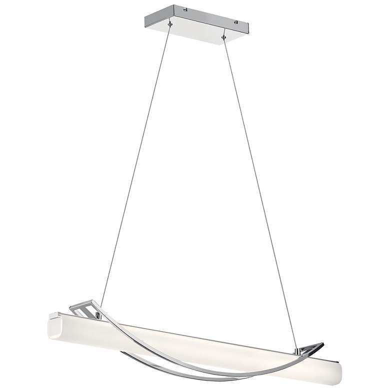 Image 2 Elan Rowan 36 inch Polished Nickel Modern LED Linear Island Pendant