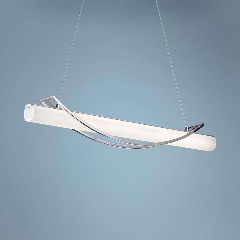 Image 1 Elan Rowan 36" Polished Nickel Modern LED Linear Island Pendant