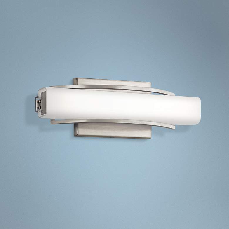 Image 1 Elan Rowan Brushed Nickel 13 1/4 inchW LED Small Bath Light